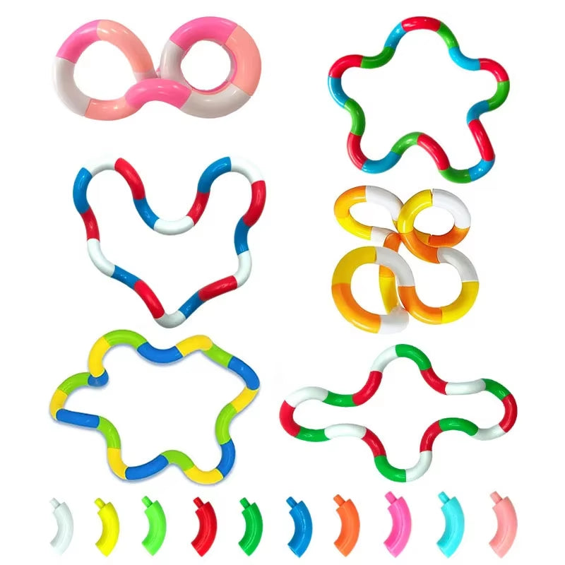Tangle Rope Twist Fidget Toy - Rainbow Circle Sensory Tool for Autism Therapy and Stress Relief for Children