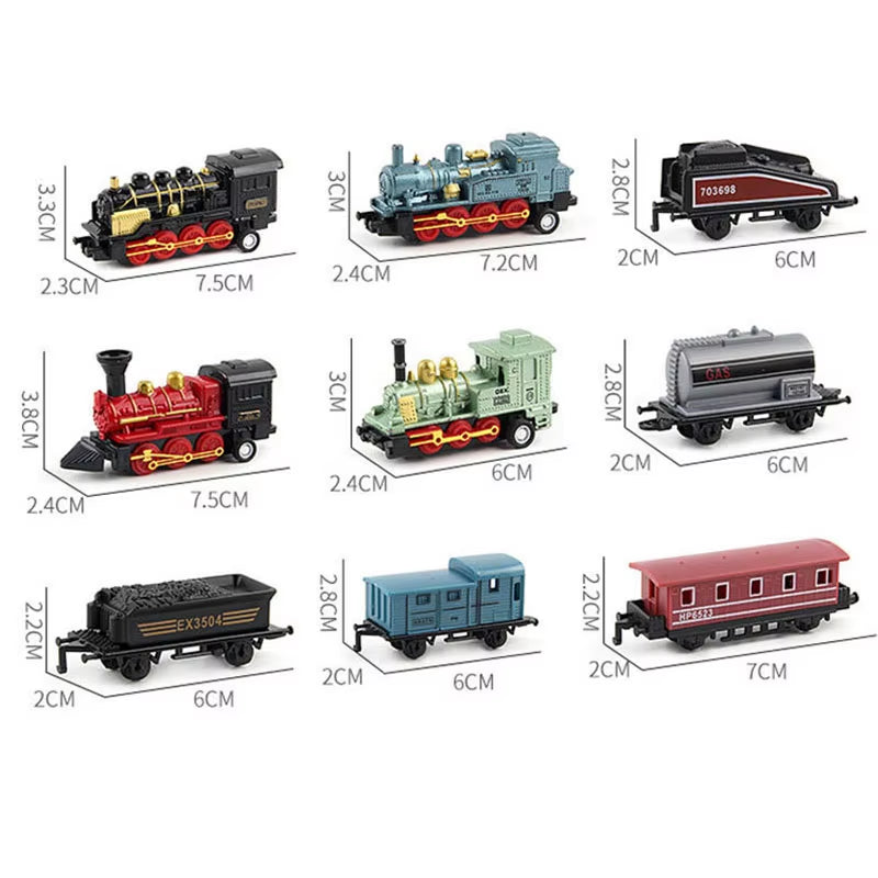 1:60 Scale Diecast Alloy Retro Steam Train Pull-Back Model Toy Set for Boys - Ideal Birthday Gift