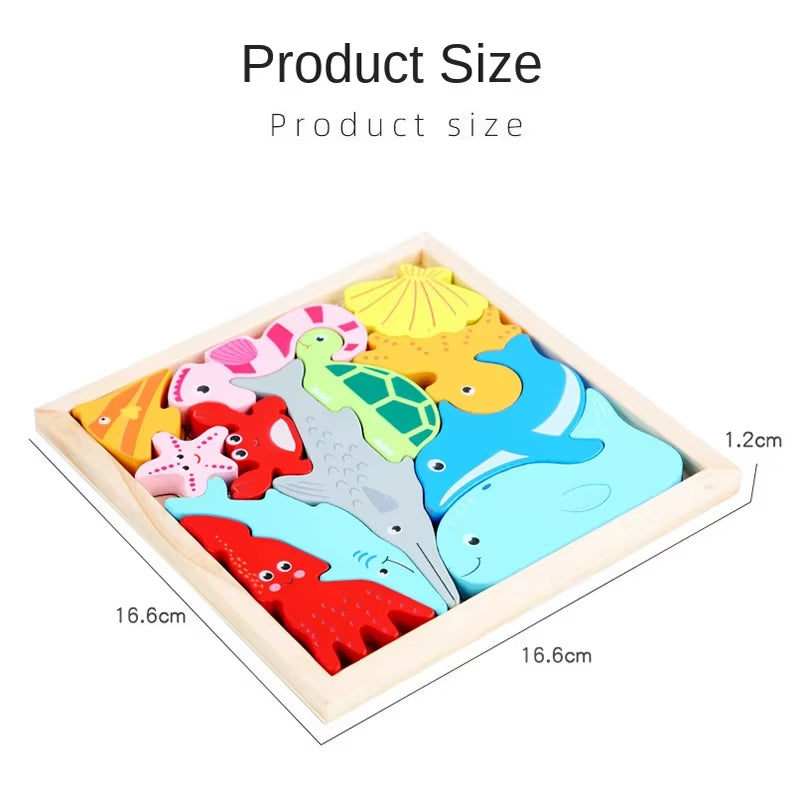 Montessori-Inspired 3D Wooden Jigsaw Puzzle and Tangram Math Toys for Early Childhood Development