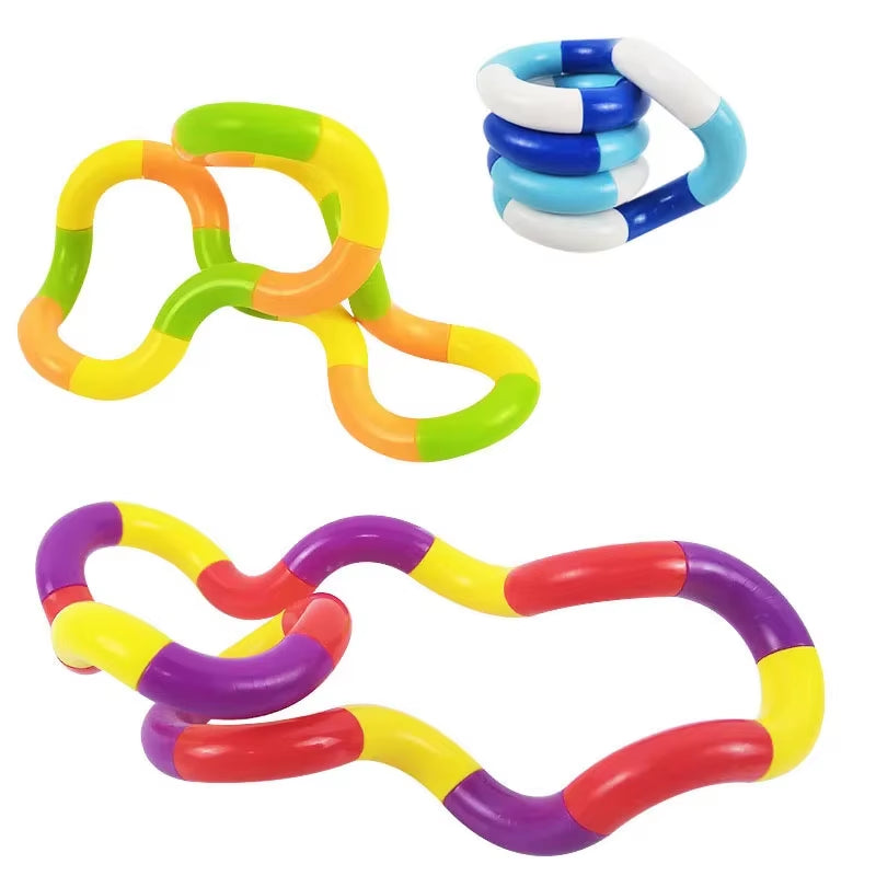Tangle Rope Twist Fidget Toy - Rainbow Circle Sensory Tool for Autism Therapy and Stress Relief for Children