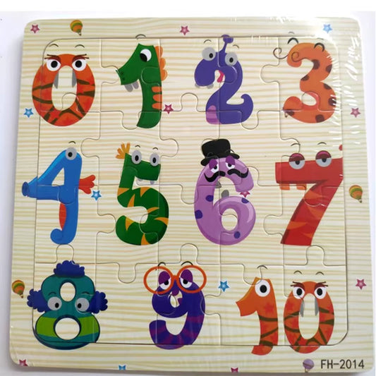 Montessori 3D Wooden Puzzle: Cartoon Animals and Vehicles 