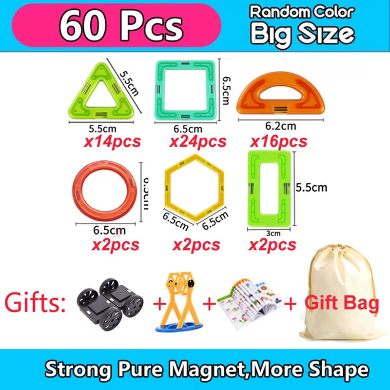 Magnetic Building Blocks Designer Set - Educational Magnet Toys for Children, Ideal Gift for Creative Play