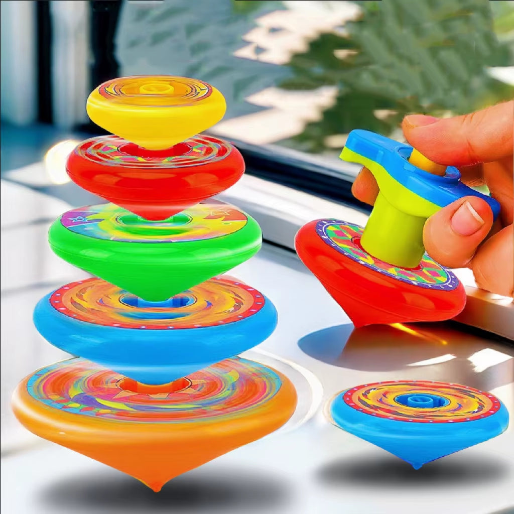 Children's Colorful Spinning Top Gyro Toy - Stacking Battle Launcher for Parties and Birthdays