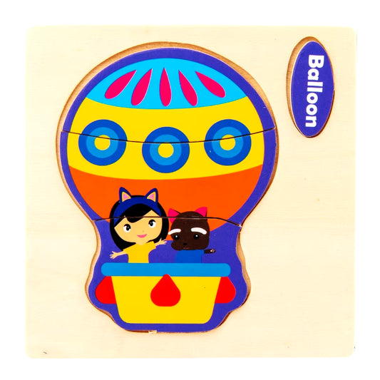 3D Wooden Cartoon Animal Jigsaw Puzzle for Early Learning - Educational Toy for Children