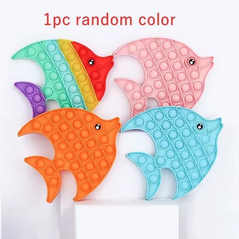 Rainbow Push Bubble Fidget Stress Relief Toy for Adults and Children - Simple Dimple Antistress Gift for Kids with Autism