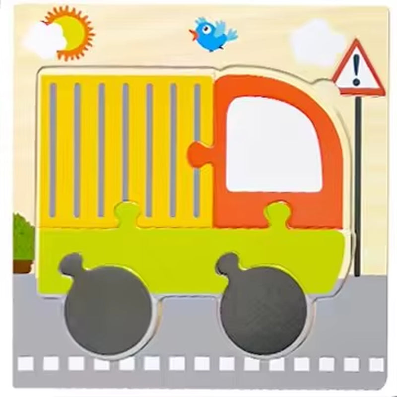 Montessori Educational Wooden 3D Animal Puzzle - Colorful Cognitive Development Game for Babies and Toddlers