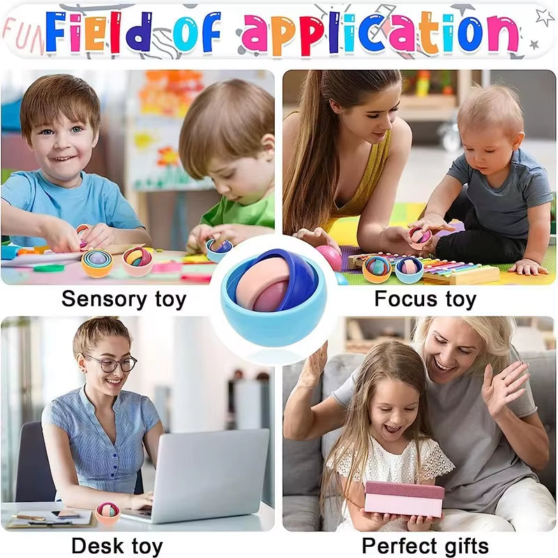 Infinite Flip 3D Gyroscopic Fidget Toy for Stress Relief in Kids, Teens, and Adults with ADHD and Autism