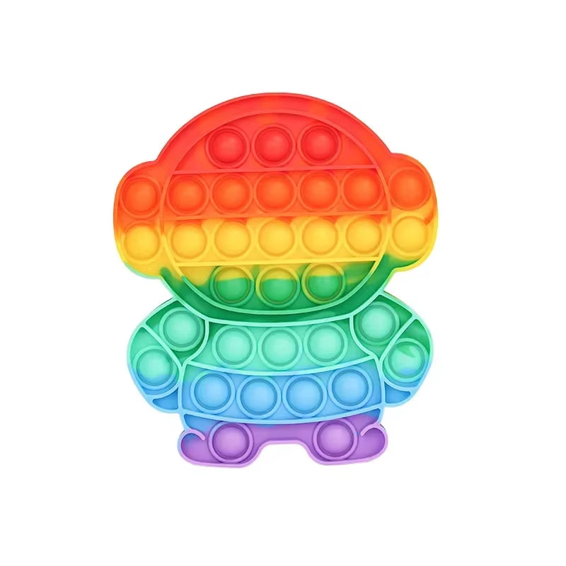 Rainbow Push Bubble Fidget Stress Relief Toy for Adults and Children - Simple Dimple Antistress Gift for Kids with Autism