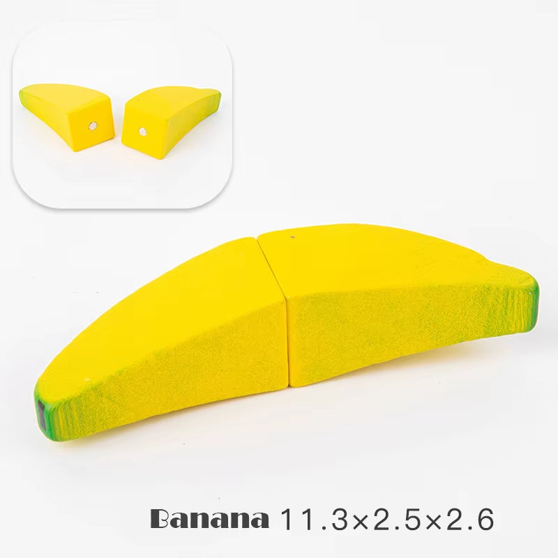 Magnetic Wooden Cutting Fruits and Vegetables Simulation Kitchen Playset - Montessori Educational Toy for Children