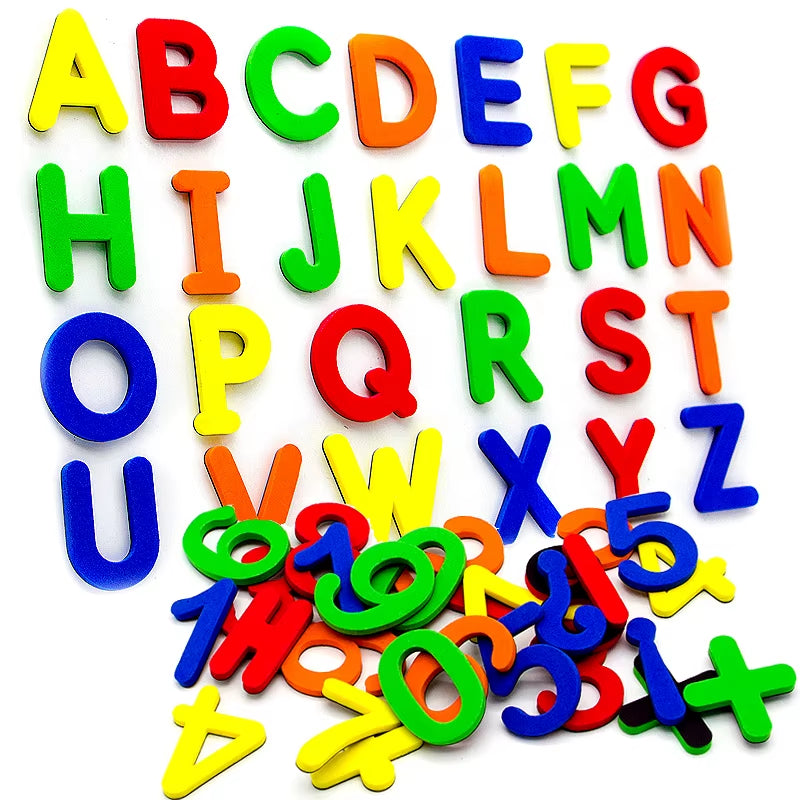 Magnetic Alphabet Letters Set (24-76 Pieces) - EVA Foam Refrigerator Stickers for Toddlers and Kids - Educational Toys for Learning Spelling and Counting