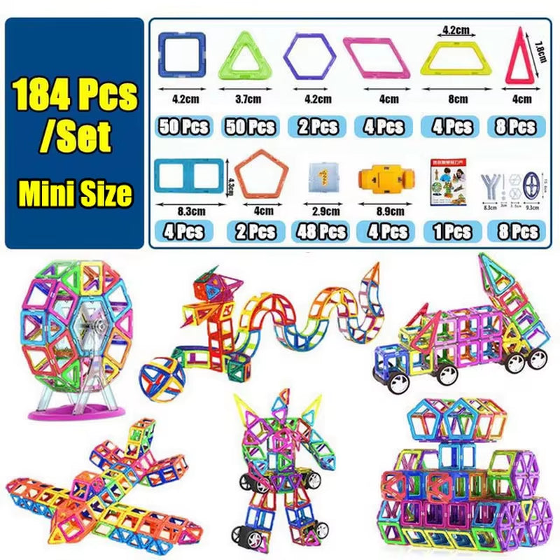 Magnetic Building Blocks Designer Set - Educational Magnet Toys for Children, Ideal Gift for Creative Play
