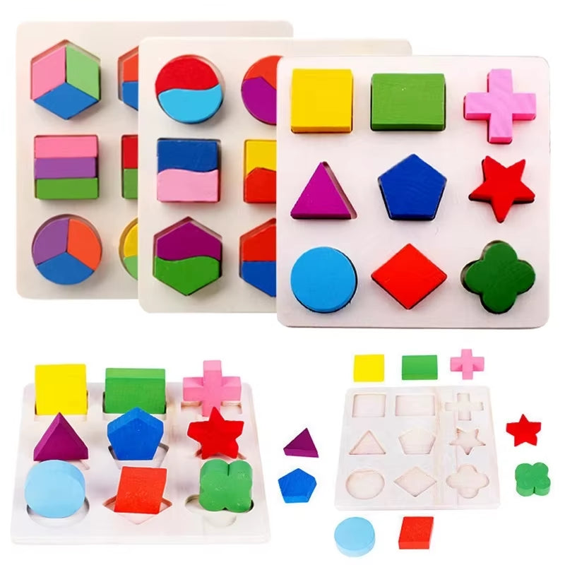 Wooden Alphabet and Number Shape Matching Puzzle Board for Early Childhood Education - 3D Educational Toy for Preschoolers