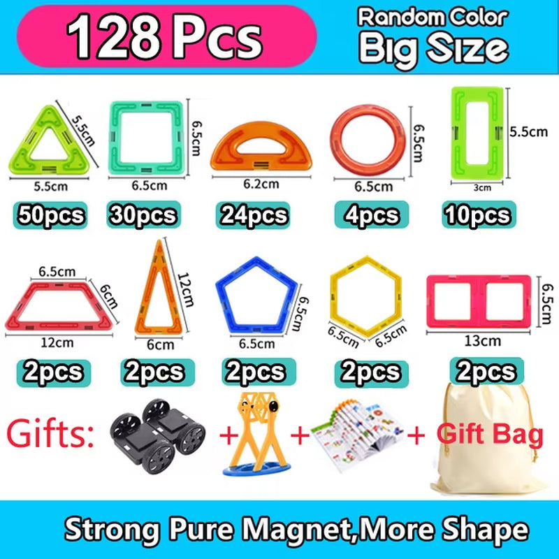 Magnetic Building Blocks Designer Set - Educational Magnet Toys for Children, Ideal Gift for Creative Play
