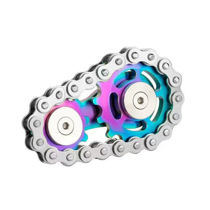 Metal Hand Spinner Chain Gear - EDC Fidget Spinner for Adults, Focus and Stress Relief Tool for Office Use and ADHD Management